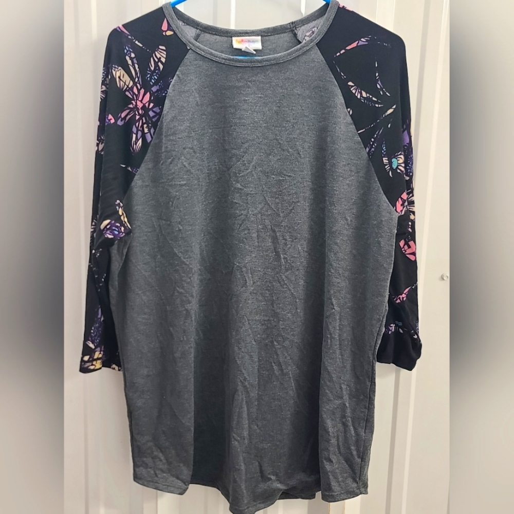 Cute Sleeves Top pink purple XL